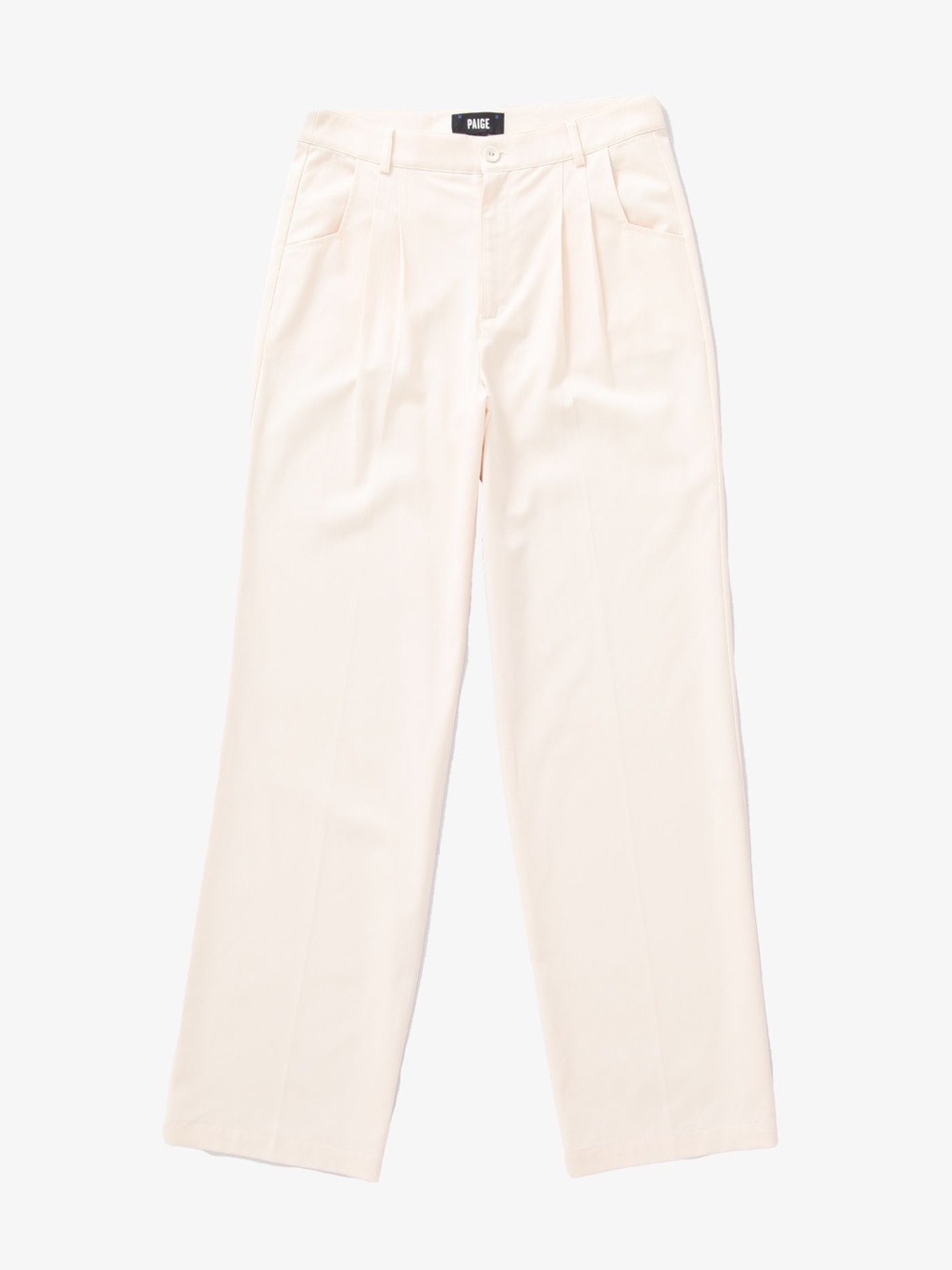 PAIGE Off-White Pleated Wide-Leg pants